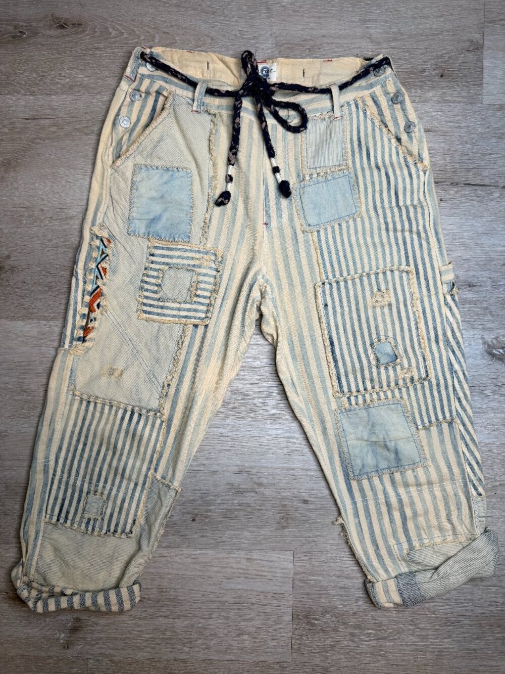 Free People - We The Free - Moxie Railroad Patchwork Jeans 29